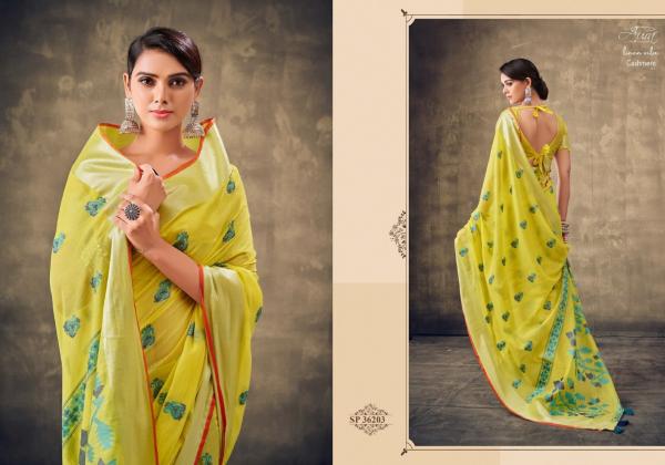 Aura Cashmere 1 Soft Linen Designer Weaving Saree Collection